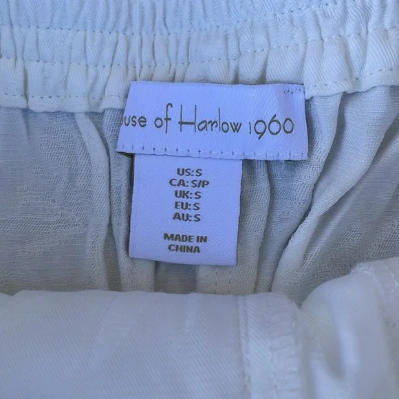 House of Harlow 1960 Tropical Palm Leaf Printed Wide Leg Pants Size S White - Picture 3 of 6